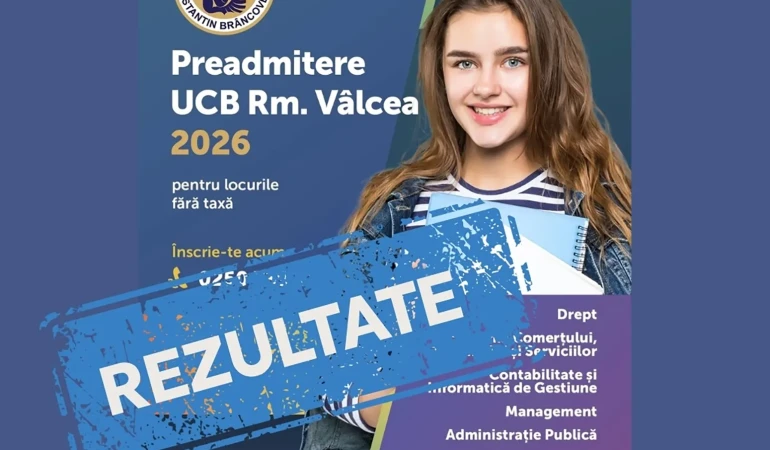 Rezultatele la pre-admiterea pentru locurile fără taxă UCB Râmnicu Vâlcea 2026